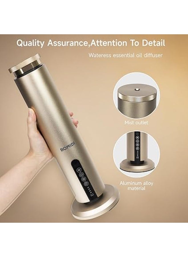 BOMIDI 120mL Essential Oil Diffuser with Bluetooth, Two-Fluid Atomization Technology, 300m³ Coverage, Smart Touch Control, Aluminum Alloy for Home/Office/Spa/Hotel -Golden - Image 3